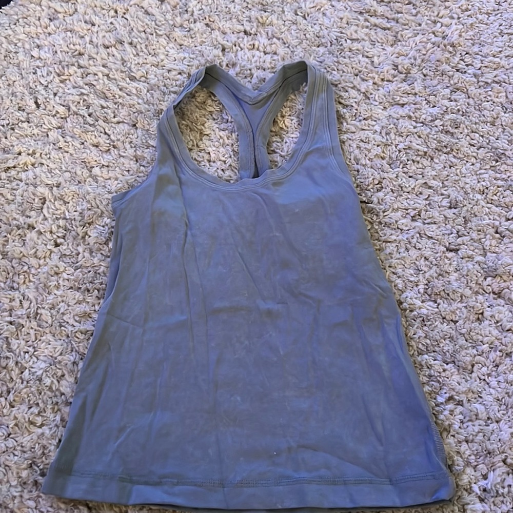 light cloud blue racer back lululemon shirt size 2
